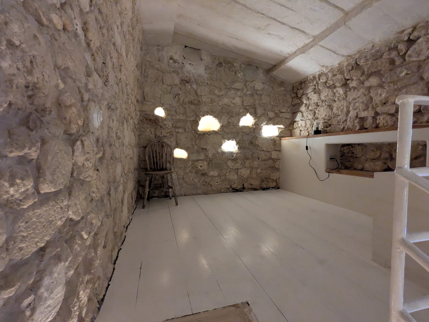 Cellar-style guest room