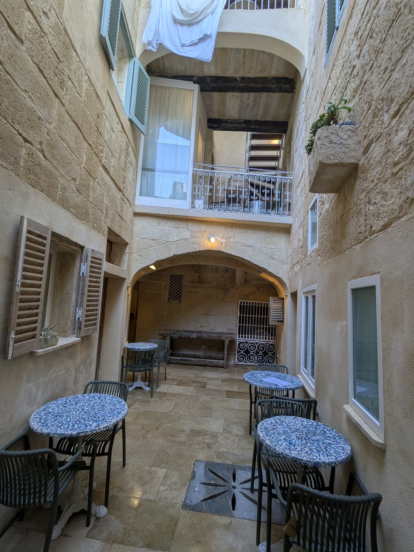 Internal Maltese courtyard with arches
